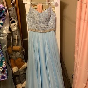 Sherri Hill Light Blue Formal Kids Dress